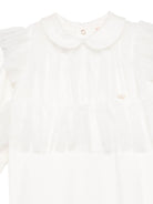 Tutina per neonata Elisabetta Franchi La Mia Bambina bianca con ruches ENTU1570JF054 0004 ElISABETTA FRANCHI KIDS 
