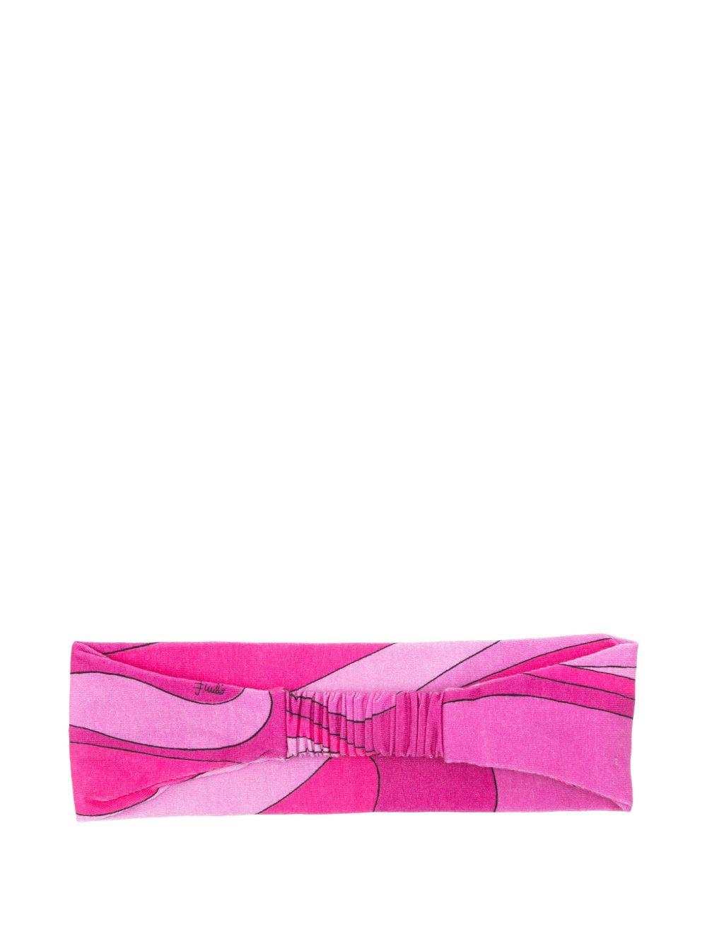 Cerchietto per neonata Emilio Pucci Junior rosa con motivo astratto PY0A14 Z3687 570BC EMILIO PUCCI KIDS 