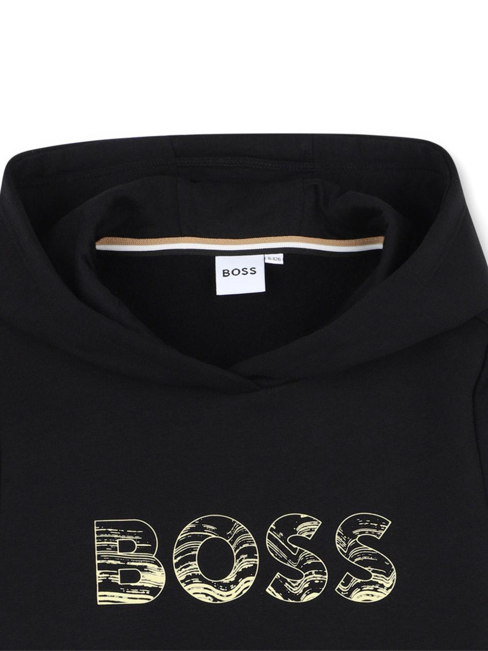 Felpa per bambino BOSS Kids nera con cappuccio J52355 09B BOSS KIDS 