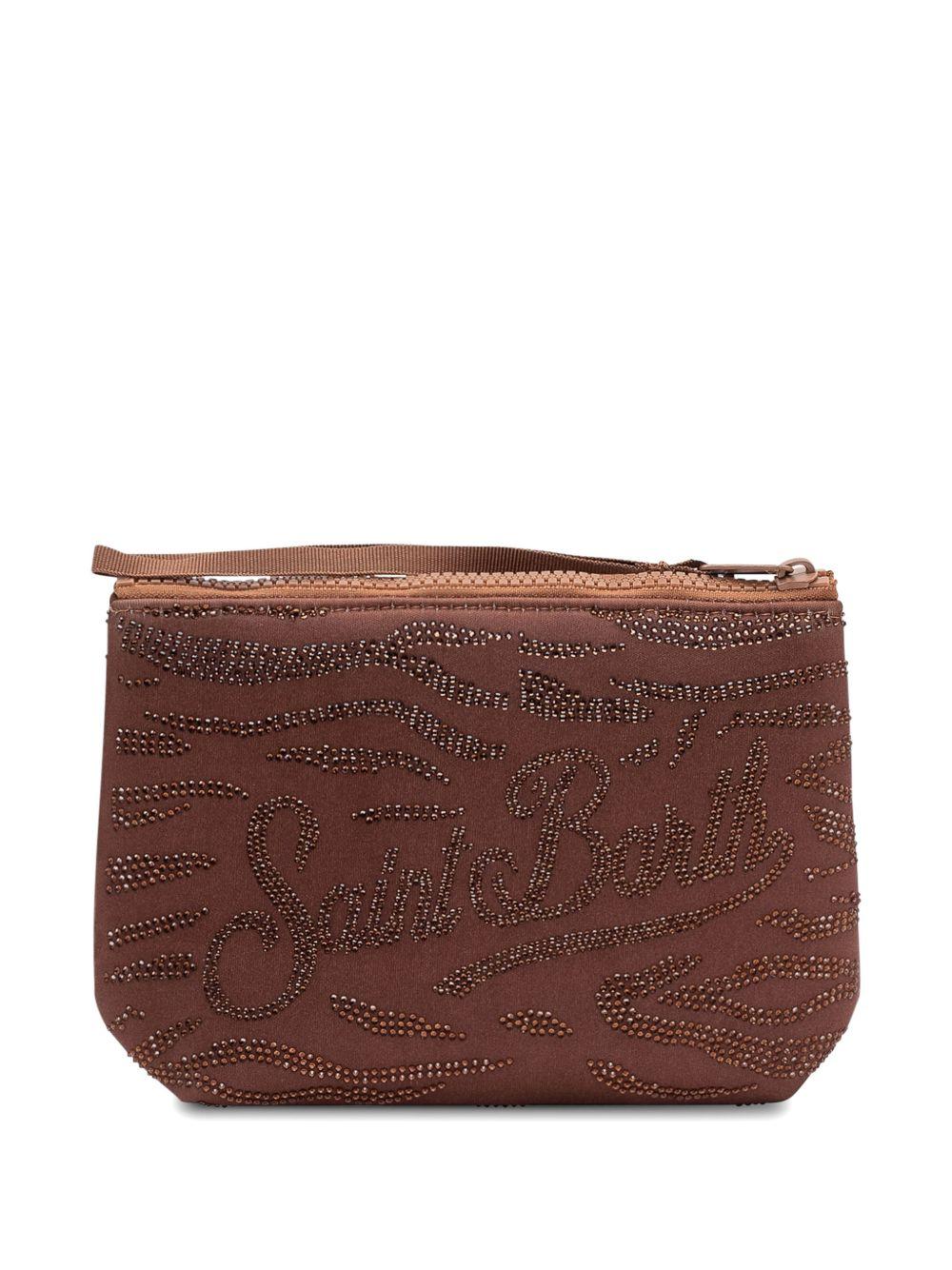 Pochette Aline MC2 Saint Barth marrone con strass ALI0032 09241L MC2 ST. BARTH KIDS 