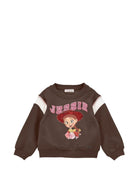 Felpa per bambina Monnalisa Kids x Pixar marrone con stampa e cristalli 19H600NP 8006 0006 MONNALISA KIDS 