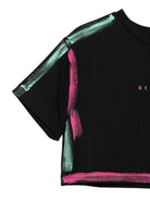 T-shirt per bambina John Richmond Junior nero con effetto vernice RGP26157TS BLACK JOHN RICHMOND KIDS 