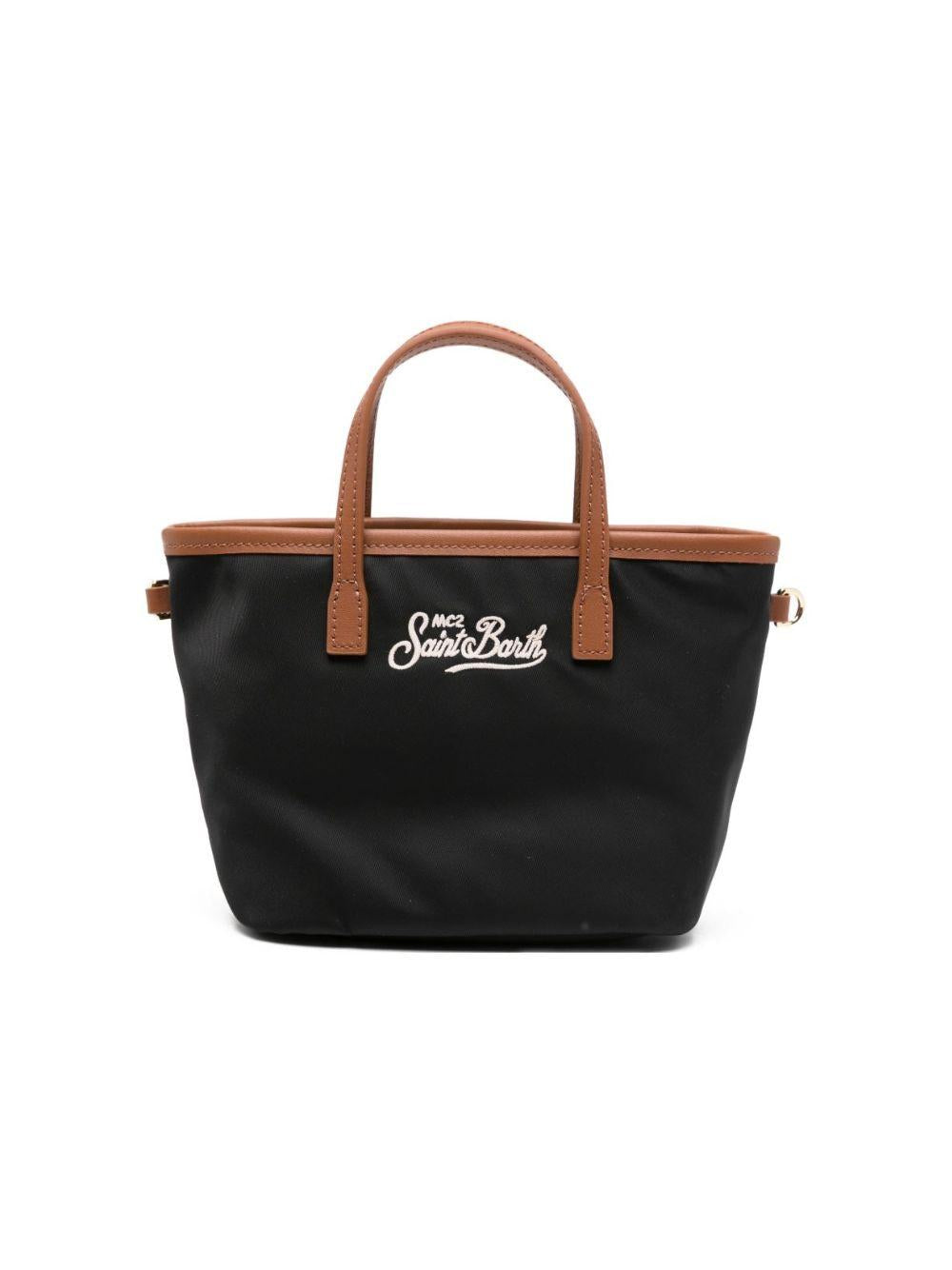 Borsa tote City mini MC2 Saint Barth nera con mani in pelle CB0005 00288L MC2 ST. BARTH KIDS 