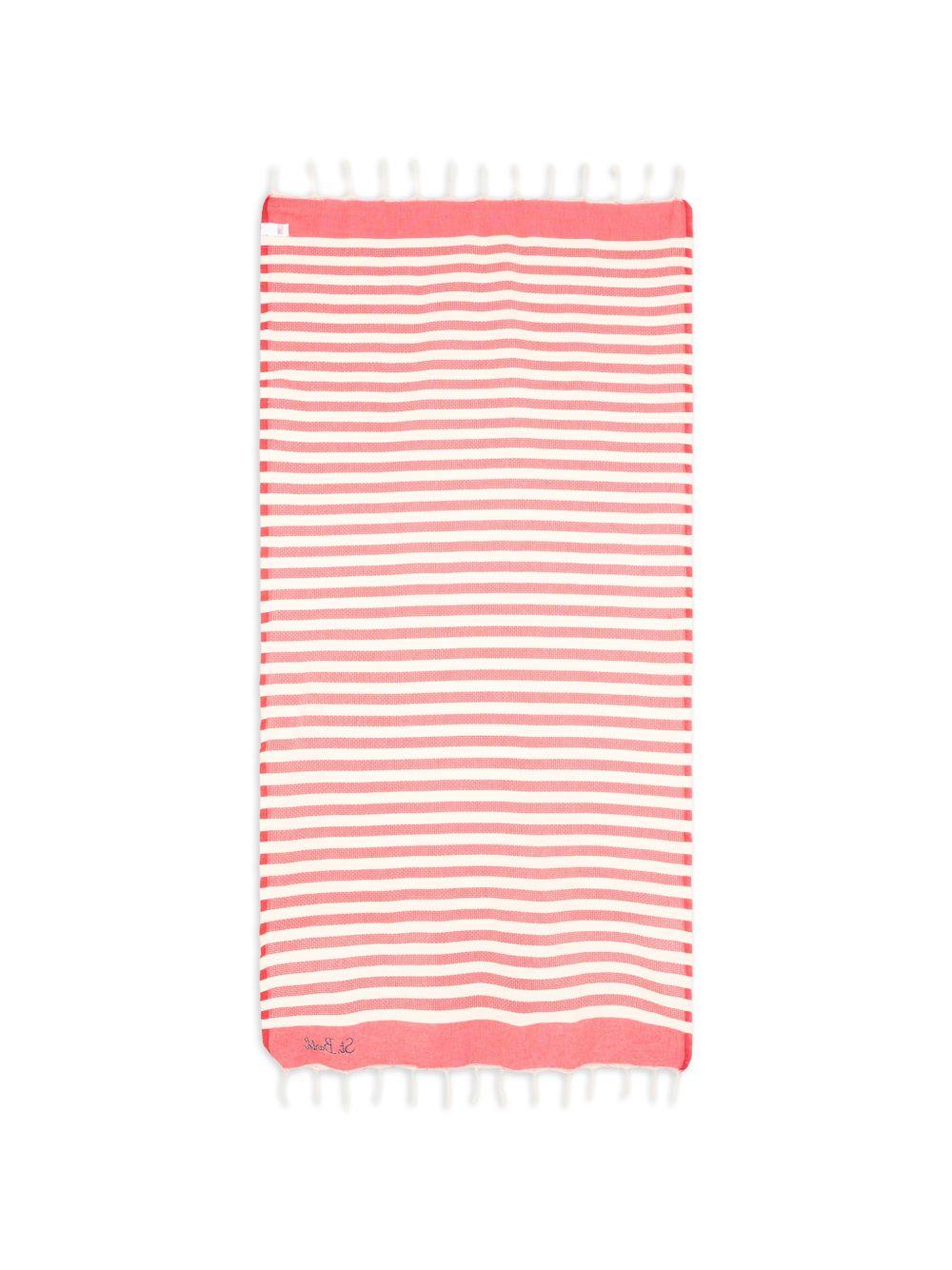 Telo mare MC2 Saint Barth rosso e bianco con motivo a righe FOUT012 02754L MC2 ST. BARTH KIDS 