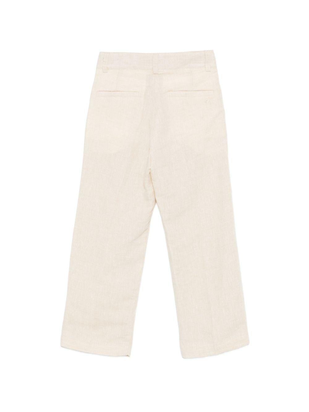 Pantaloni per bambino Fay Kids beige con logo ricamato sul retro FY6P50 I0318 109 FAY KIDS 