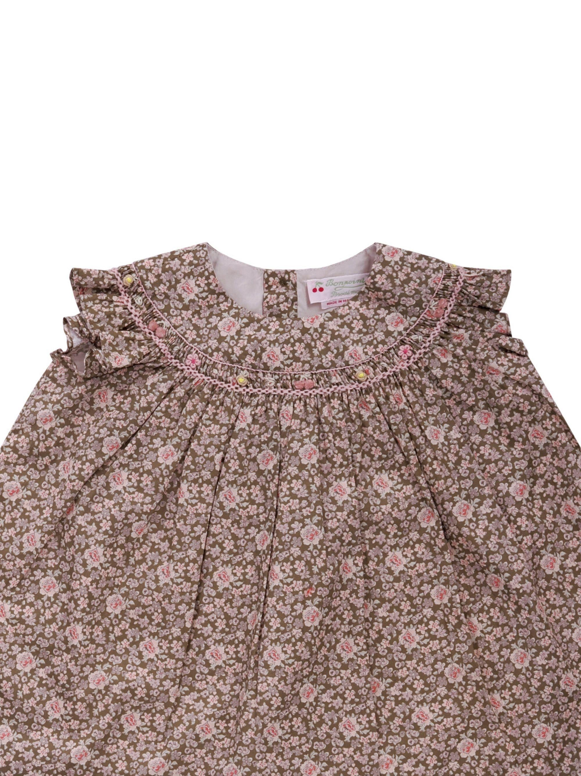Abito per neonata Bonpoint multicolore con stampa floreale all-over S06XDRW00002 542 BONPOINT KIDS 