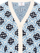 Cardigan per bambina Casablanca Kids azzurro con motivo mongramma all-over KPF26KW151201 MONOGRAM CASABLANCA KIDS 