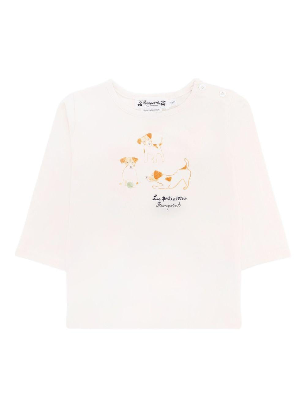 T-shirt per neonato Bonpoint bianca con stampa W05YTSK00001 104 BONPOINT 