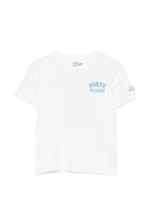 T-shirt per bambino MC2 Saint Barth Kids bianca con scritta sul petto PRL0001 02122L MC2 ST. BARTH KIDS 