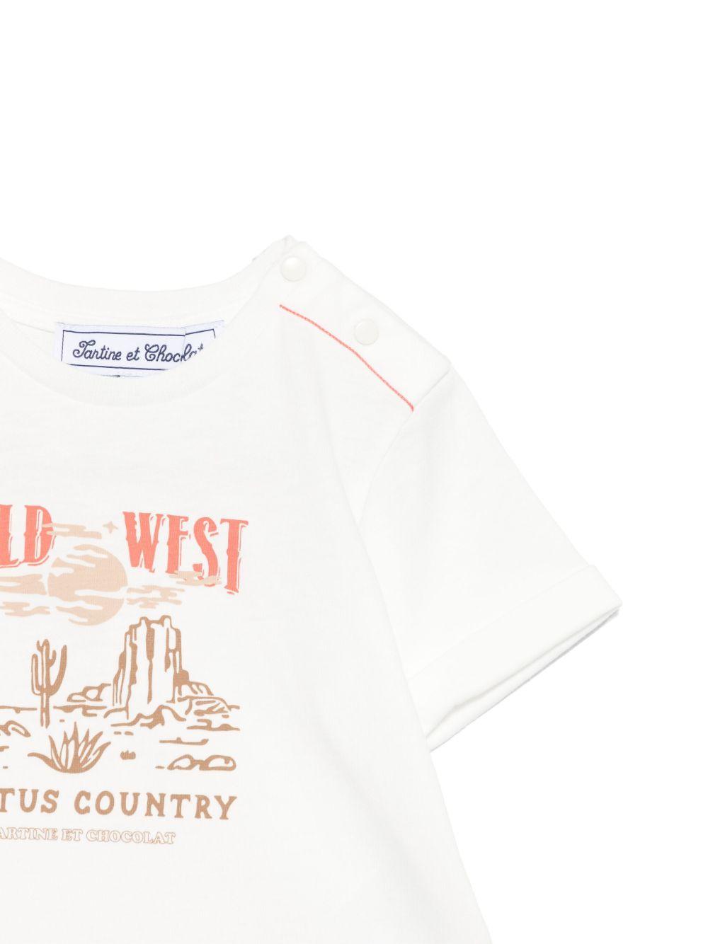 T-shirt per neonato Tartine Et Chocolat bianco con stampa CA10041 13 TArtine & Chocolat KIDS 