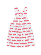 Abito per neonata Moschino Kids azzurro con stampa logo all-over MDV0DDLLB59 83678 MOSCHINO KIDS 