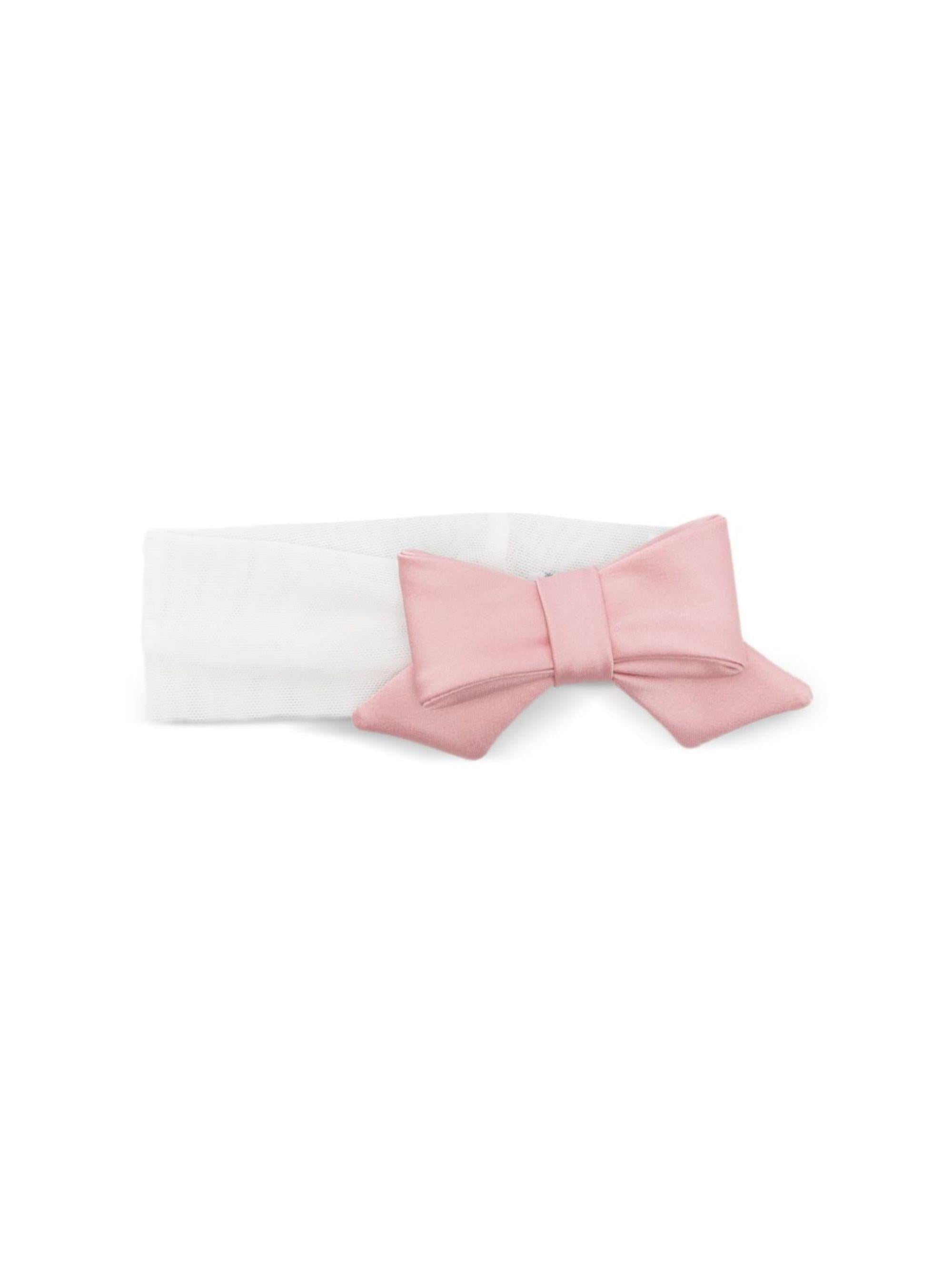 Fascia per capelli per neonata Colorichiari bianca con fiocco rosa FN978546 4844 84 COLORICHIARI 