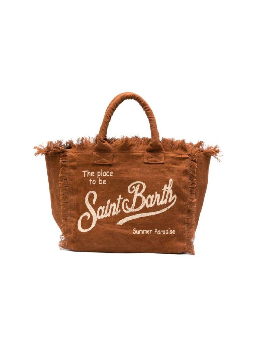 Borsa Vanity MC2 Saint Barth marrone con dettaglio frange VANI022 00396L MC2 ST. BARTH KIDS 