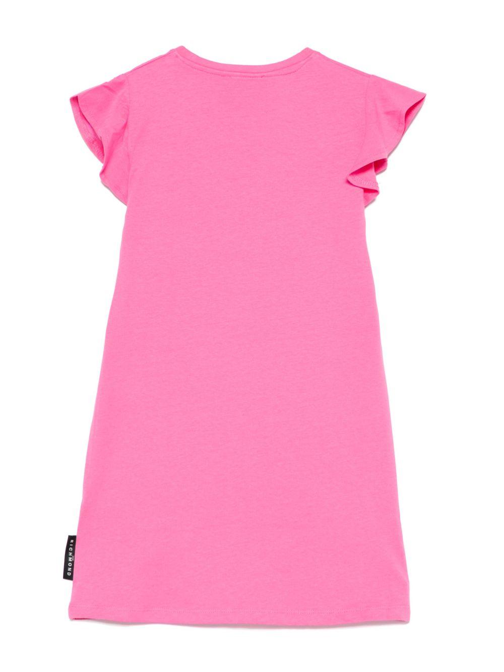 Abito per bambina John Richmond Junior fucsia con logo gommato RGP25159VE BARBIE JOHN RICHMOND KIDS 