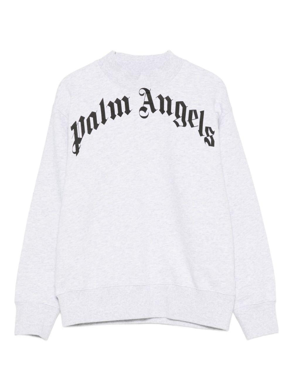 Felpa per bambino Palm Angels Kids grigia con stampa logo PBBA012C99FLE003 0810 PALM ANGELS KIDS 