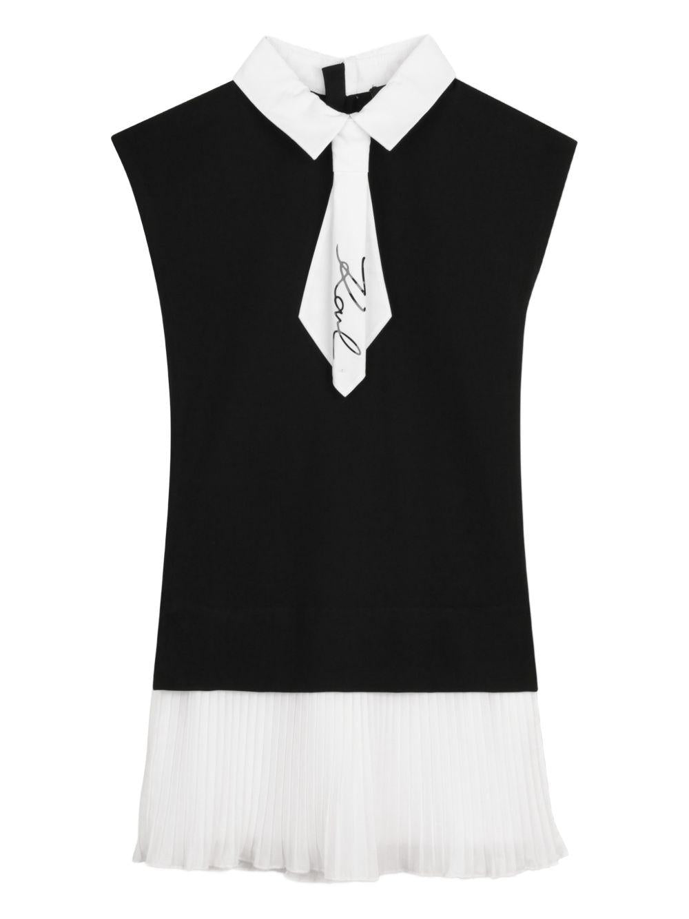 Abito per bambina Karl Lagerfeld Kids nero con gonna plissettata Z31151 M41 KARL LAGERFELD KIDS 