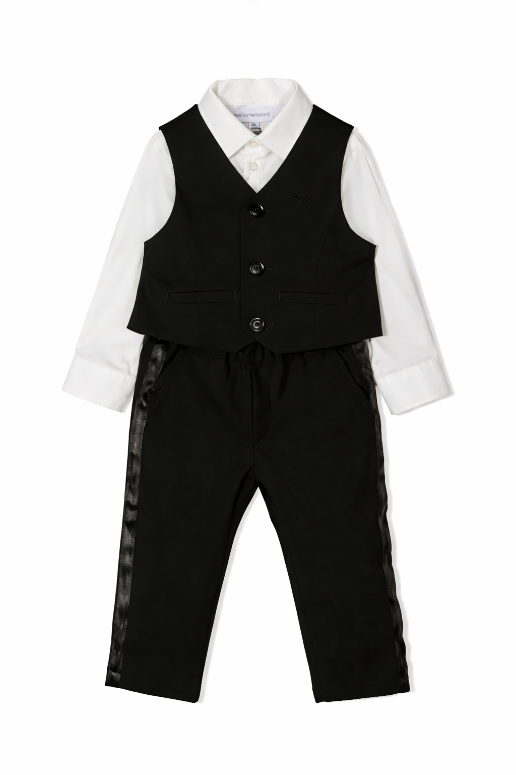 Completo tre pezzi per neonato Emporio Armani Kids bianco e nero con logo ricamato 6HH810 4N3FZ 0999 EMPORIO ARMANI KIDS 