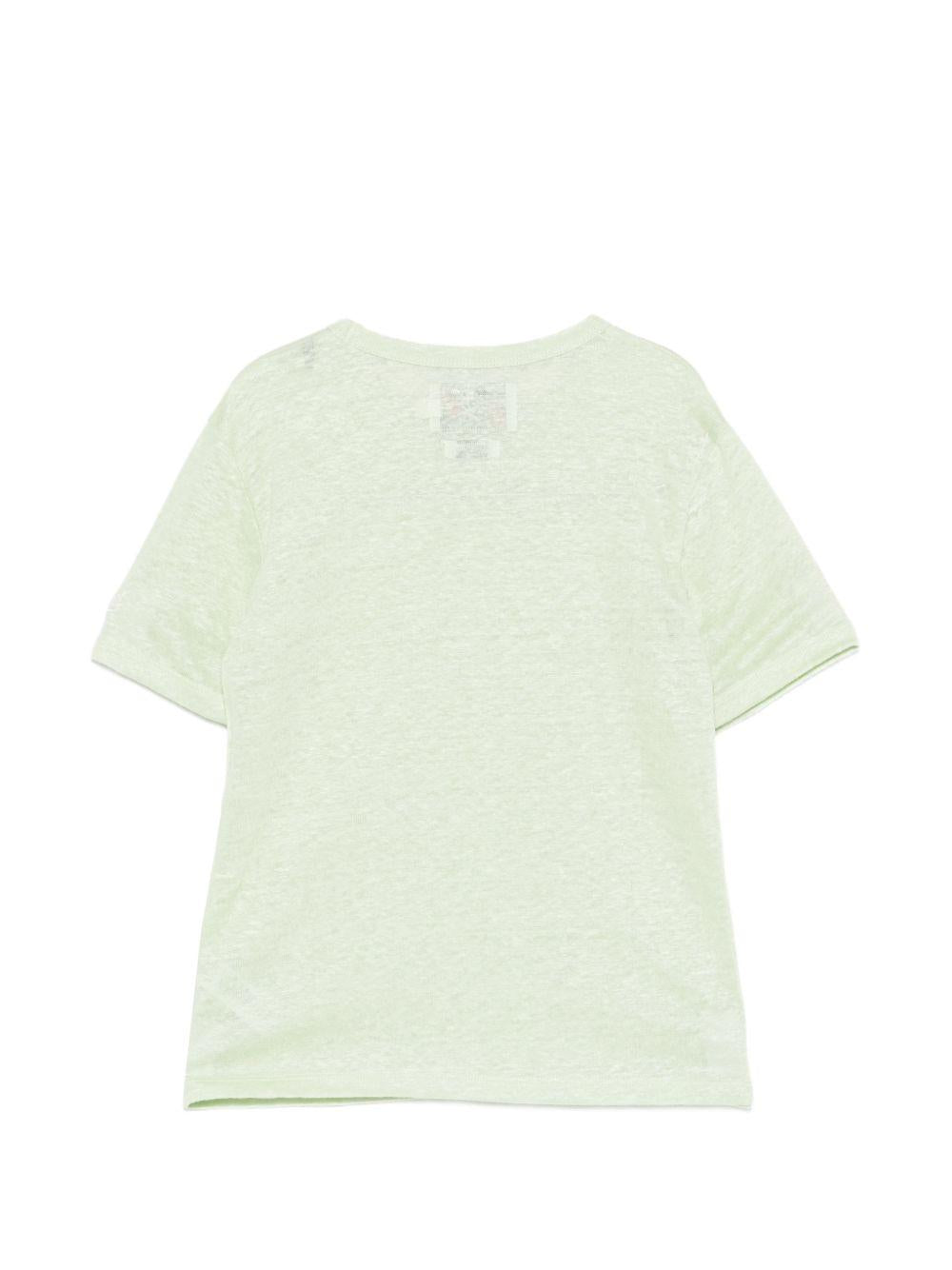 T-shirt per bambini MC2 Saint Barth Kids verde con logo sulla manica ALE0002 01141L MC2 ST. BARTH KIDS 
