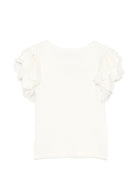 T-shirt per bambina Alberta Ferretti Kids bianca con maniche con volant R9G601 7029 0035 ALBERTA FERRETTI KIDS 