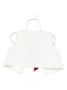 Gilet per neonata La Stupenderia bianco con dettaglio fiocco rosso 1TCGL22 W20 LA STUPENDERIA 