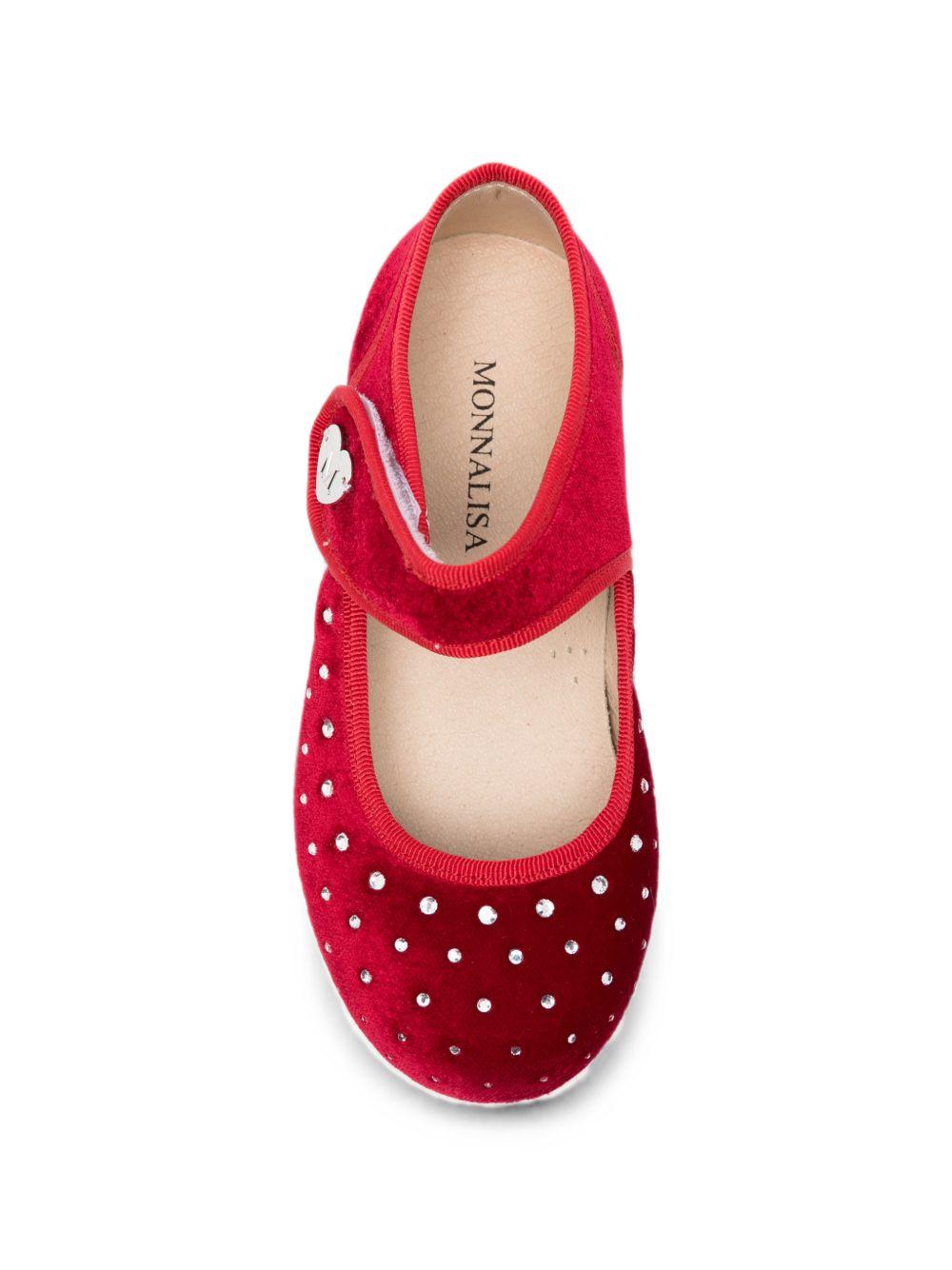 Ballerine per bambina Monnalisa Kids rosse con dettagli strass 83H010 8788 0043 MONNALISA KIDS 
