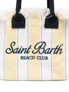 Borsa Colette MC2 Saint Barth bianca e giallo con motivo a righe COL0001 02600L MC2 ST. BARTH KIDS 