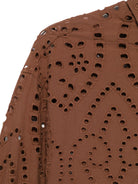 Camicia per donna MC2 Saint Barth marrone con dettagli cut-out ONE0001 01005L MC2 ST. BARTH 