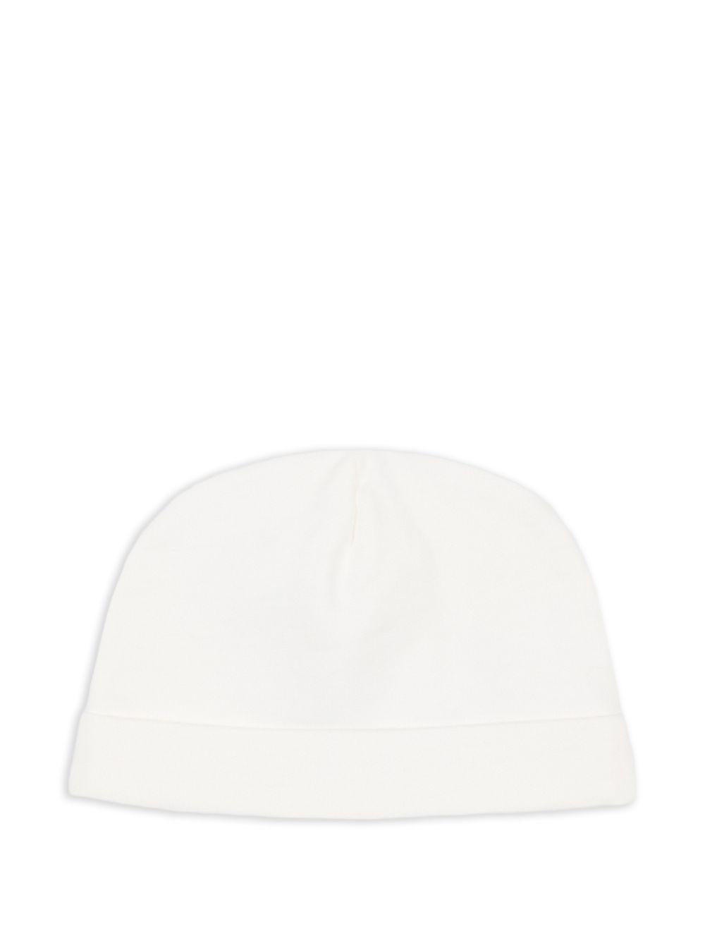 Berretto per neonati Moschino Kids bianco con motivo orsetto MUX05ULCA19 10063 MOSCHINO KIDS 