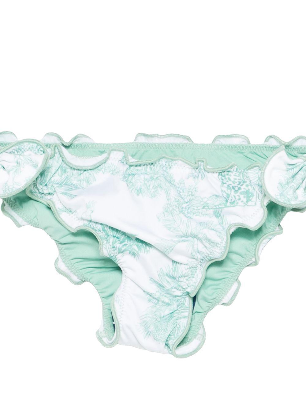 Costume per bambina MC2 Saint Barth Kids verde con stampa floreale CRIS001 00649L MC2 ST. BARTH KIDS 