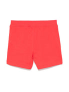 Shorts per neonato Moschino Kids rosso con stampa logo con vita elasticizzata MUQ01LLAA23 50109 MOSCHINO KIDS 