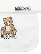 Set berretto e bavaglino per neonati Moschino Kids bianco con motivo Teddy Bear MUY08LLCA40 10063 MOSCHINO KIDS 