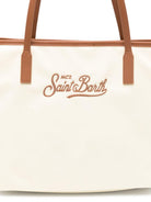 Borsa tote Lou MC2 Saint Barth beige con logo ricamato CB0002 01818L MC2 ST. BARTH KIDS 