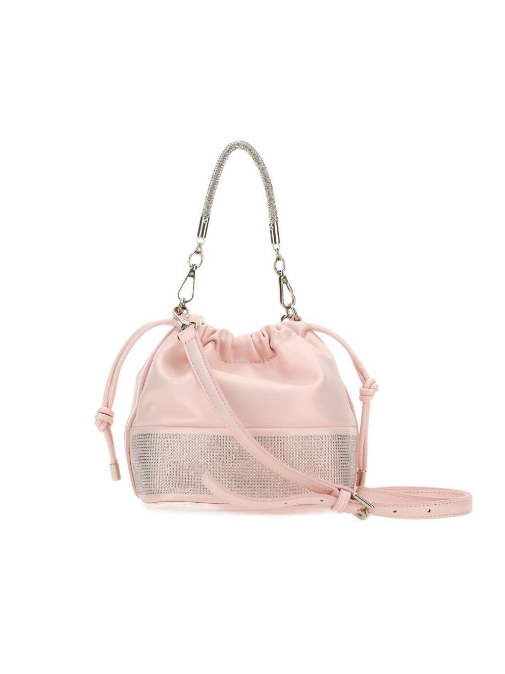 Borsa a secchiello per bambina Monnalisa rosa con manico in strass 79G004 7742 0091 MONNALISA 