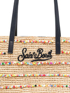 Borsa MC2 Saint Barth beige con perline colorate ricamate all-over RAFC002 00357L MC2 ST. BARTH KIDS 