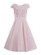 Abito per bambina Monnalisa rosa con applicazione a fiori 77G900 7121 0092 MONNALISA KIDS 