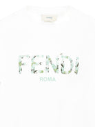 T-shirt per bambina Fendi Kids bianco con logo JFI375 7AJ F1SGM FENDI KIDS 