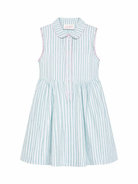 Abito per bambina MC2 Saint Barth Kids bianco e verde con motivo a righe EML0001 01698L MC2 ST. BARTH KIDS 