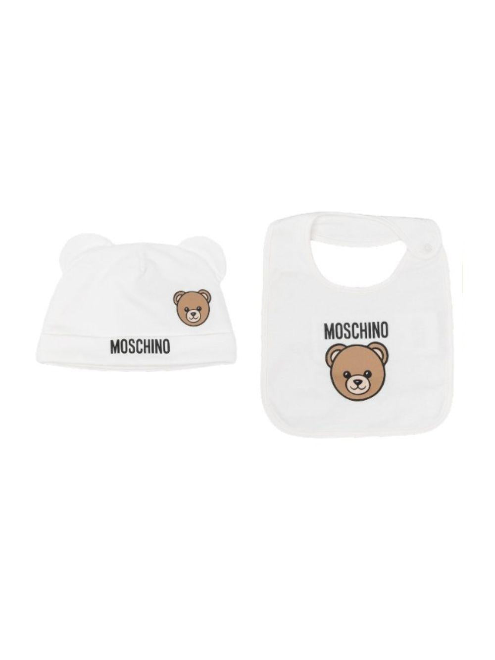 Set 2 pezzi Moschino Kids bianchi con stampa Teddy Bear MUY099LCA19 10063 MOSCHINO KIDS 