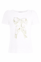 T-shirt per bambina Monnalisa bianca con stampa a fiori 71G602 7201 0001 MONNALISA KIDS 