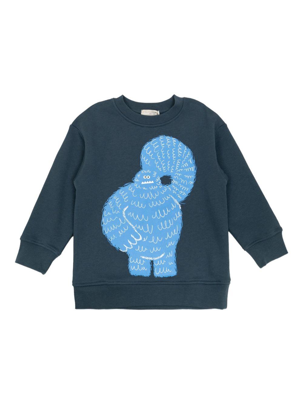 Felpa per bambino Stella McCartney Kids blu con stampa mostro TX4Q50 Z0453 633 STELLA McCARTNEY KIDS 