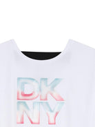 T-shirt per bambina Dkny Kids bianca con orlo elasticizzato D62624 10P DKNY KIDS 