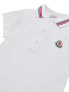 Tutina per neonati Moncler Enfant bianca con colletto a punta L19518L000068496F 034 MONCLER KIDS 