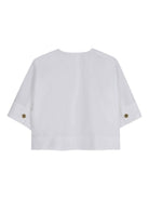 Camicia per bambina Givenchy Kids bianca a maniche corte con bottoni H31220 10P GIVENCHY KIDS 