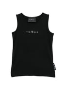 Canotta per bambina John Richmond Junior nera con dettaglio logo RGP26004CN BLACK JOHN RICHMOND KIDS 