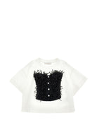 T-shirt per bambina Monnalisa Kids bianca con stampa sul davanti 79H606 8049 0150 MONNALISA KIDS 