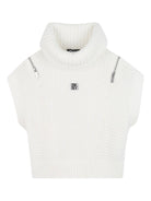 Maglione per bambina Dkny Kids bianco con collo alto D62382 117 DKNY 