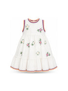 Abito per bambina Stella McCartney Kids bianco con fiori ricamati TY1E62 Z0138 101 STELLA McCARTNEY KIDS 