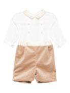 Tutina per neonato La Stupenderia beige con colletto alla Peter Pan 1CBPG05 V23C42 LA STUPENDERIA 