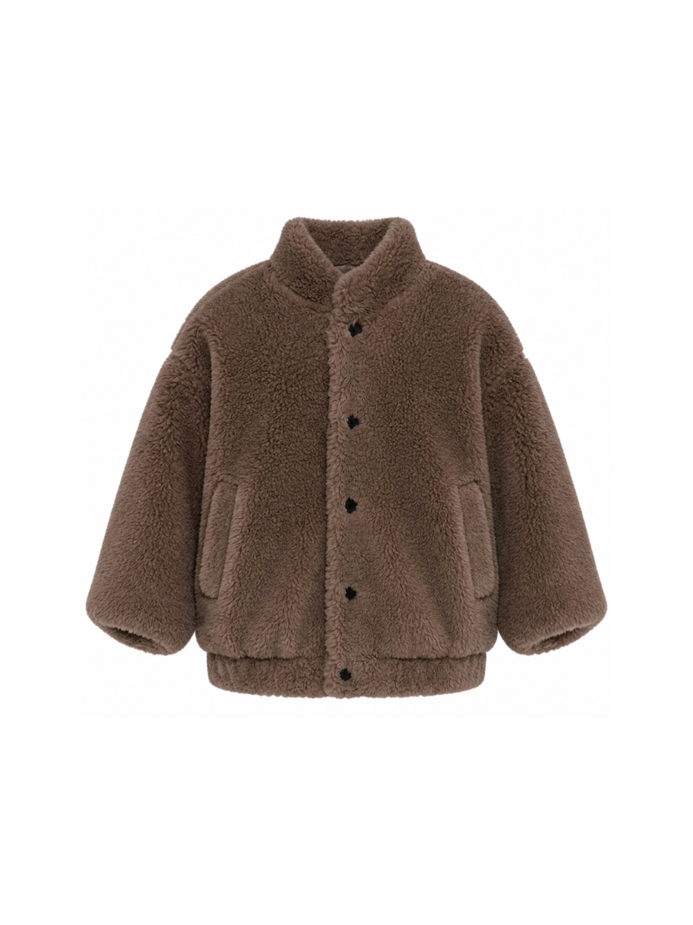 Giubbino per bambina Douuod Kids marrone con texture teddy DZ2P30 Z3949 347 DOUUOD KIDS 