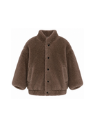 Giubbino per bambina Douuod Kids marrone con texture teddy DZ2P30 Z3949 347 DOUUOD KIDS 